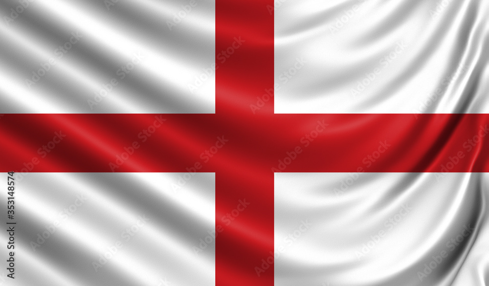 Naklejka premium Waving color flag. Silk texure. 3d illustration.