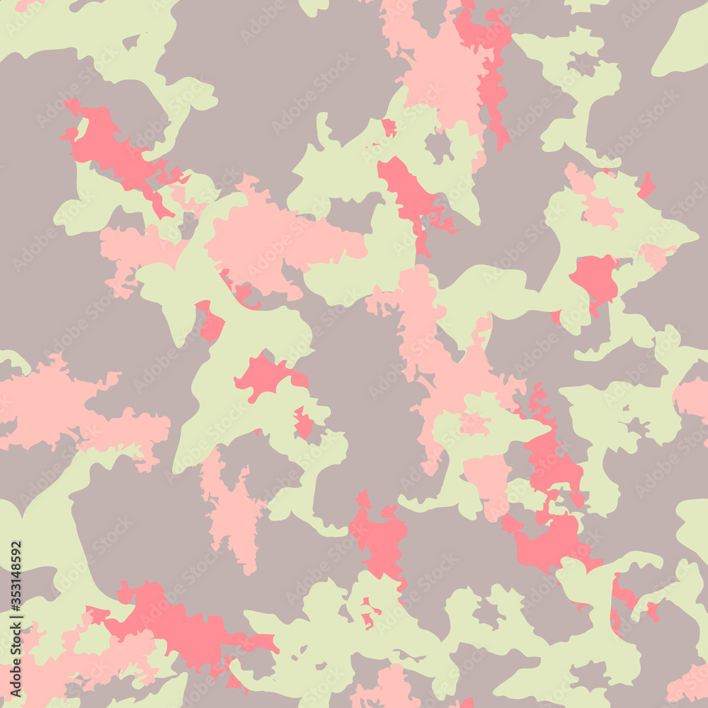 UFO camouflage of various shades of red, pink, green and grey colors UFO camouflage of various shades of red, pink, green and grey colors