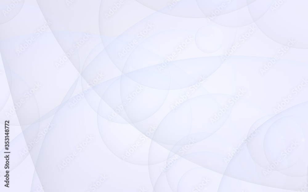 Abstract white background. Backdrop with light transparent bubbles. 3D illustration