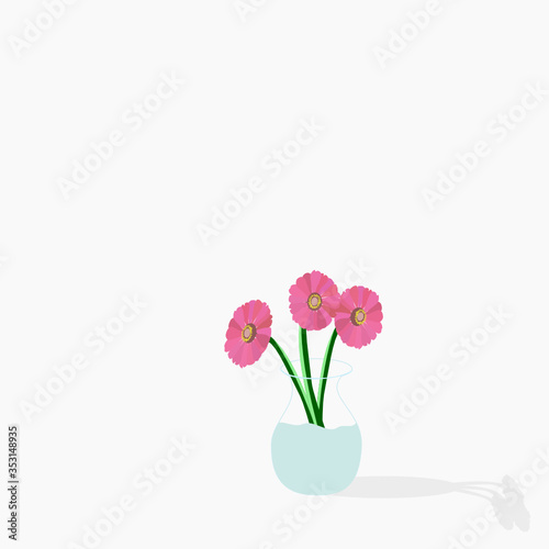 beautiful flowers in blu vase