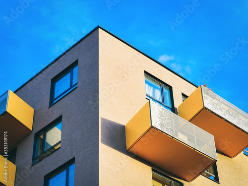 Balconies of apartment house and home modern residential building architecture_4x3
