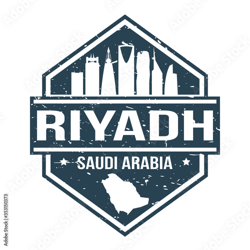 Riyadh Saudi Arabia Travel Stamp Icon Skyline City Design Tourism