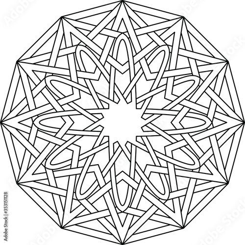 Dodecagram with clock pattern dodecagon geometry background