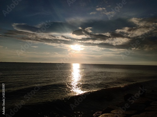 beach with a sunset background