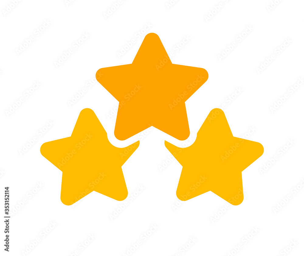 three stars icon cute isolated on white background, cartoon star shape yellow orange, illustration simple star rating symbol, clip art 3 star for logo, pentagram star for decoration ranking award three stars icon cute isolated on white background, cartoon star shape yellow orange, illustration simple star rating symbol, clip art 3 star for logo, pentagram star for decoration ranking award