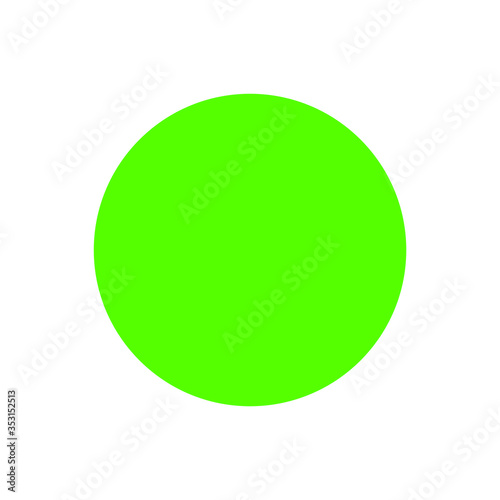 circle green bright simple shape isolated on white, glow green circle for background, circle fluorescent green color shiny for icon button, reflective green color