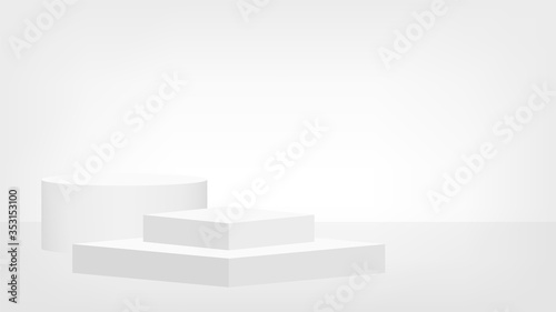 stage pedestal award 3d white grey, podium stage show for victory champion position, pedestal ellipse box for cosmetics product display show, circle stand modern for product place and presentation