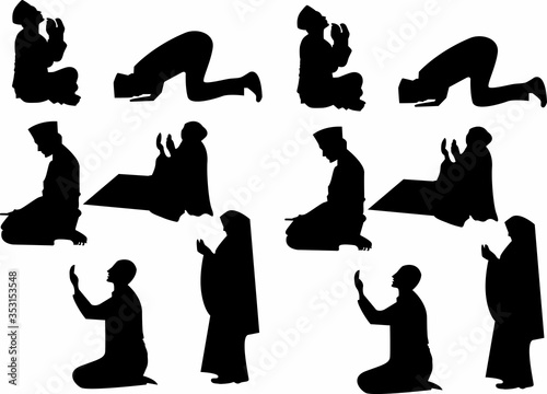 Muslim Pray Icon silhouette