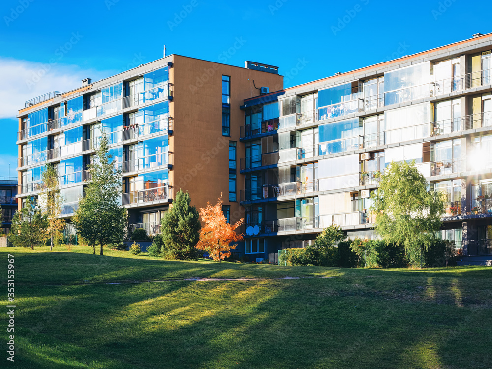 Apartments residential house home facade architecture and outdoor facility sunlight_4x3