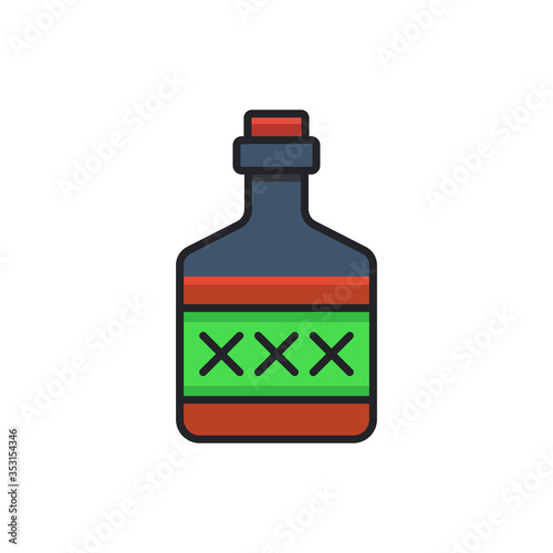 Poison bottle vector icon symbol isolated on white background