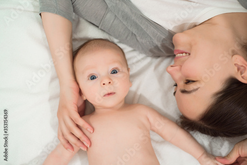 Mother and Baby Newborn Love Emotional Family.