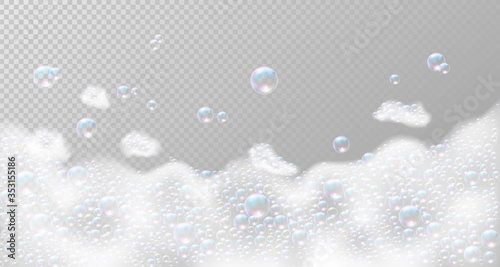 Soap foam with bubbles. Vector illustration Eps10