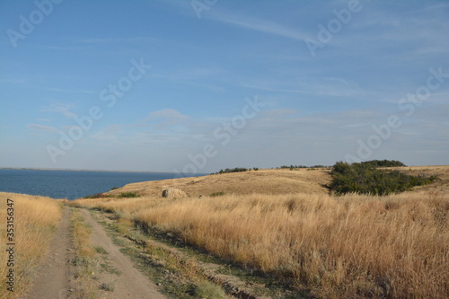 Steppe landscape Volgograd region.