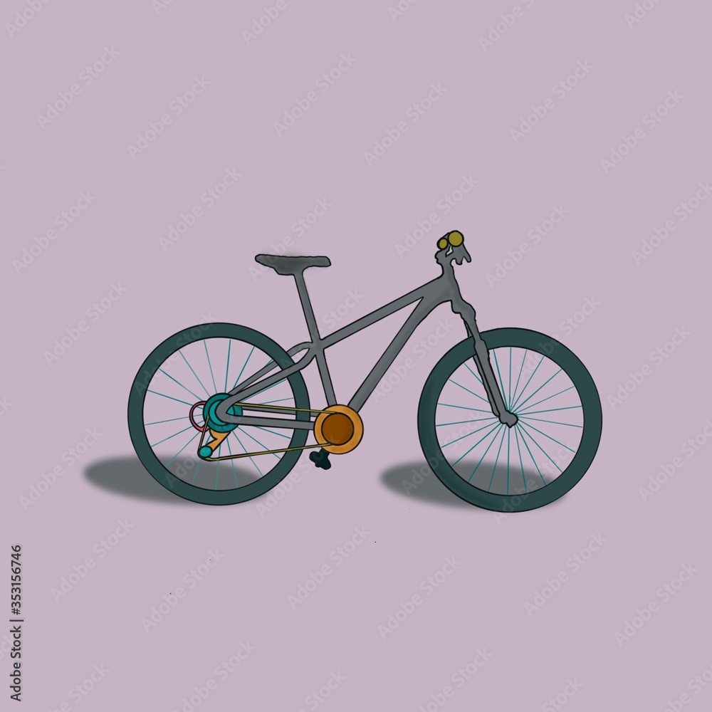 pink bike on a white background