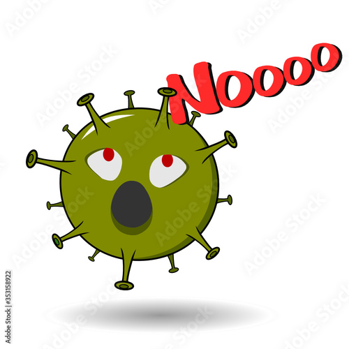 Coronavirus is defeated illustration. Defeat covid-19 virus illustration design