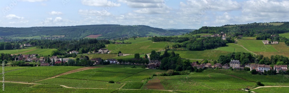 Panorama du village de Mercurey en Bourgogne.