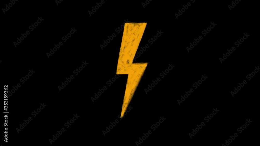 2d motion graphic loop able lightning sign icon for video streaming website banners, blogs, content updates and news feed. 