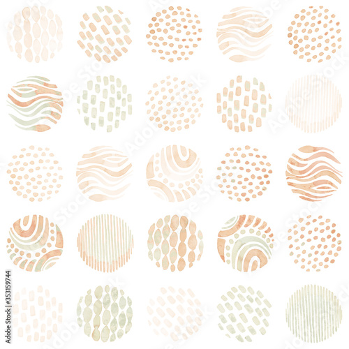 Cute seamless watercolor pattern. Watercolor balls on a white background. Vector illustration.