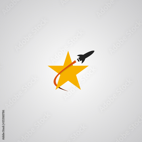 Illustration vector graphic of Star and Rocket. Perfect to use for Technology Company