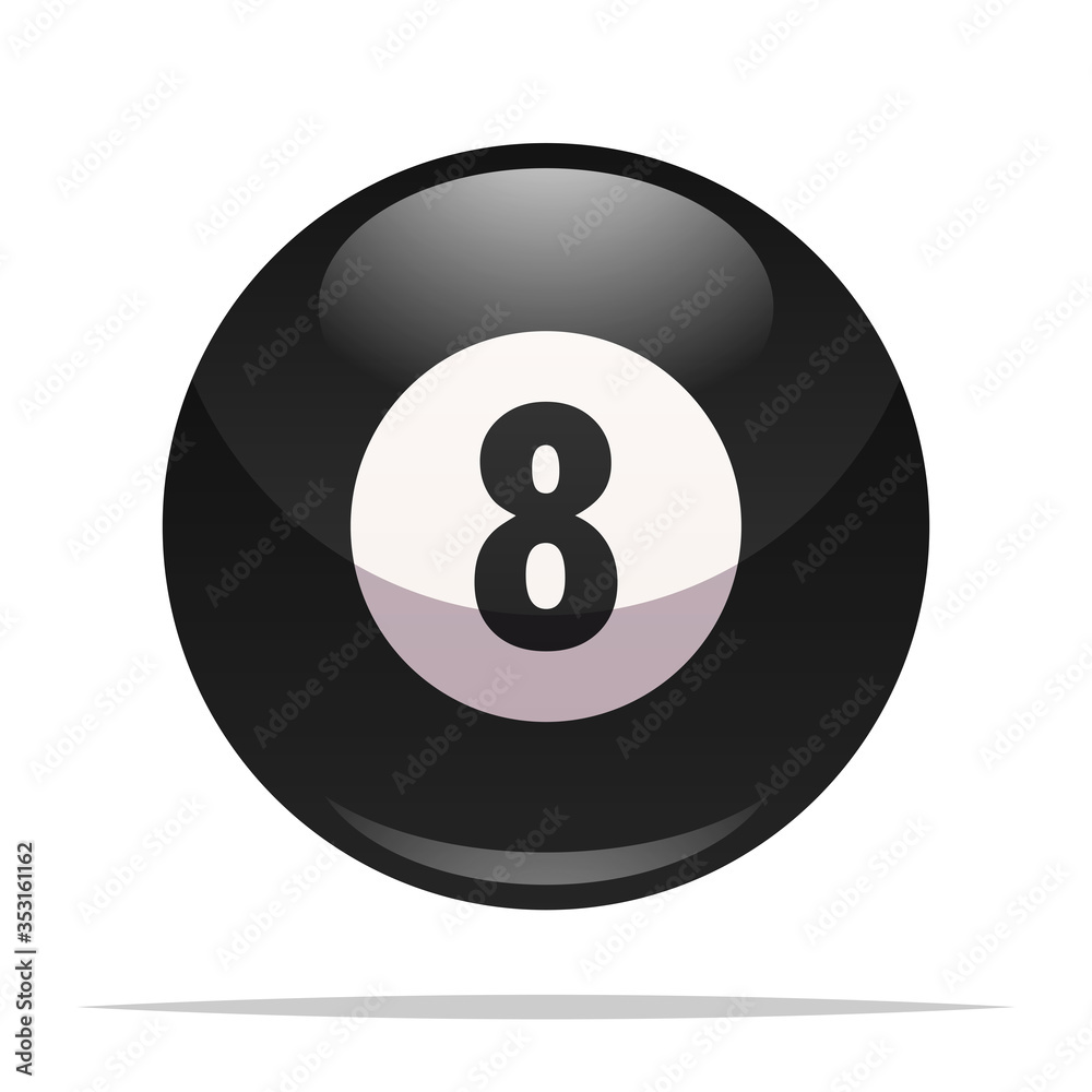 Billiard eight ball vector isolated illustration Billiard eight ball vector isolated illustration