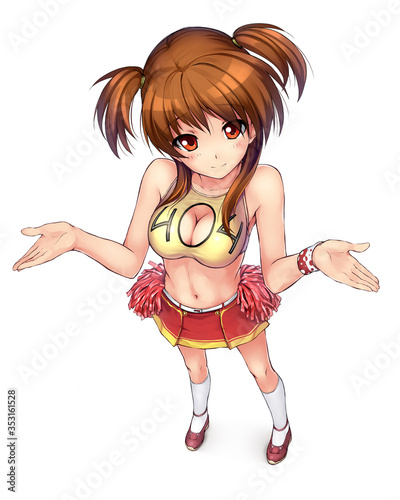 Anime cheerleader shrugging 404 page 