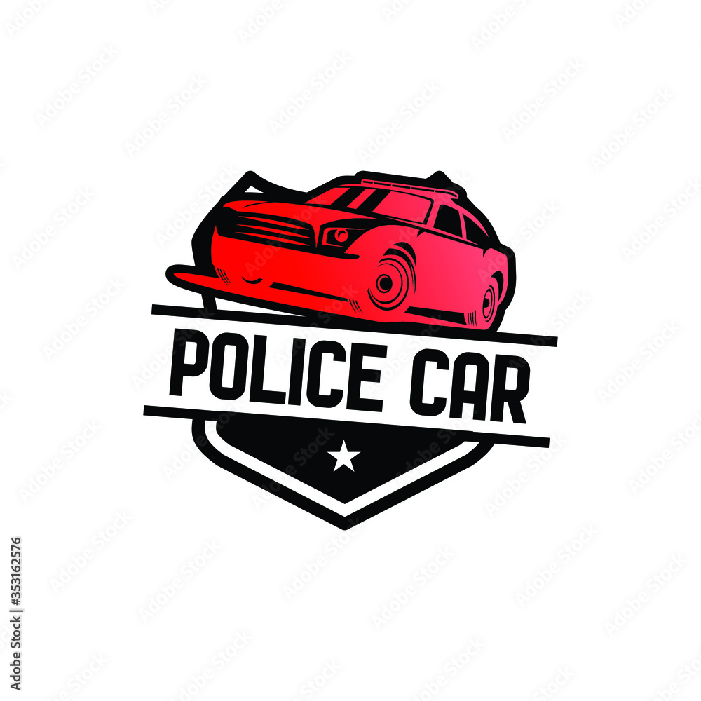 Police car logo vector design. Awesome a police car logo. A police car