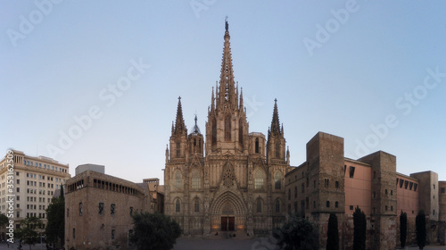 Cathedral of Barcelona during Coronavirus pandemic. Catalonia,Spain