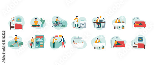 Daily routine of a young efficient woman