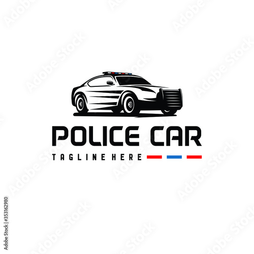 Police car logo vector design. Awesome a police car logo. A police car logotype.
