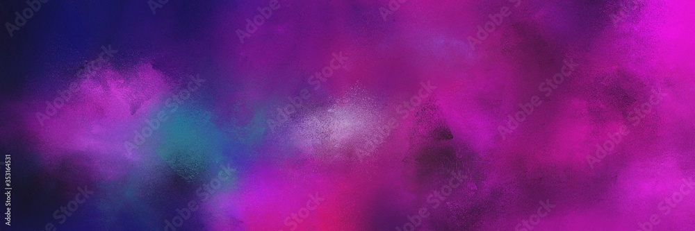 vintage painted art retro horizontal design background  with purple, medium violet red and midnight blue color. can be used as header or banner