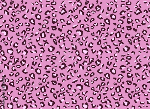 Seamless leopard fur pattern. Fashionable wild leopard print background. Modern panther animal fabric textile print design. Stylish vector color illustration