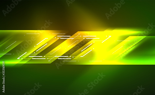 Dynamic neon shiny abstract background. Trendy abstract layout template for business or technology presentation, internet poster or web brochure cover, wallpaper