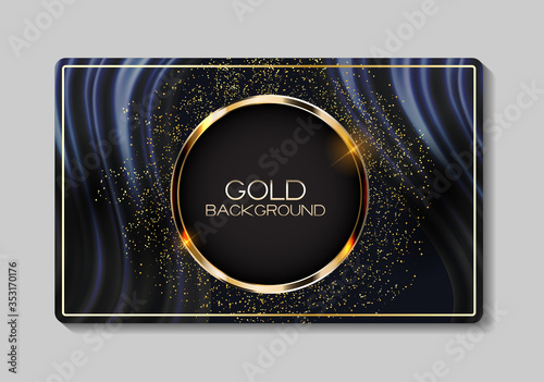 Abstract Card with Golden Frame Vector Illustration