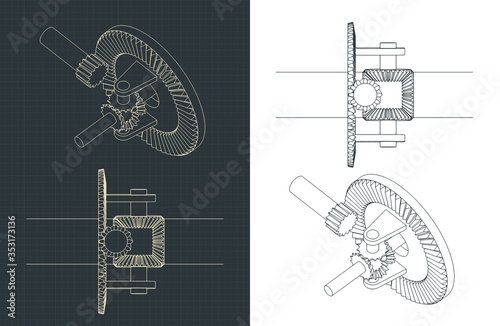 Automobile differential drawings