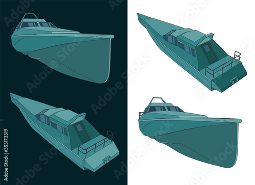 High speed patrol boat blueprints