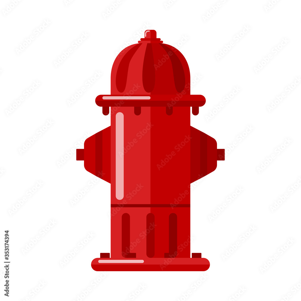 Red fire hydrant isolated in flat style. Protection symbol. Red fire hydrant isolated in flat style. Protection symbol.