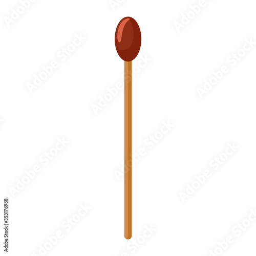 Unused match stick isolated on white background. Match icon in flat design.