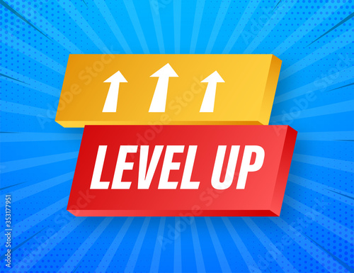Game icon bonus. level up icon, new level logo. Vector illustration.