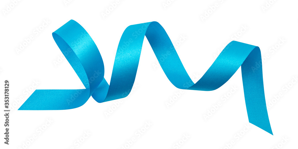 A blue ribbons isolated on a white background with clipping path. A blue ribbons isolated on a white background with clipping path.