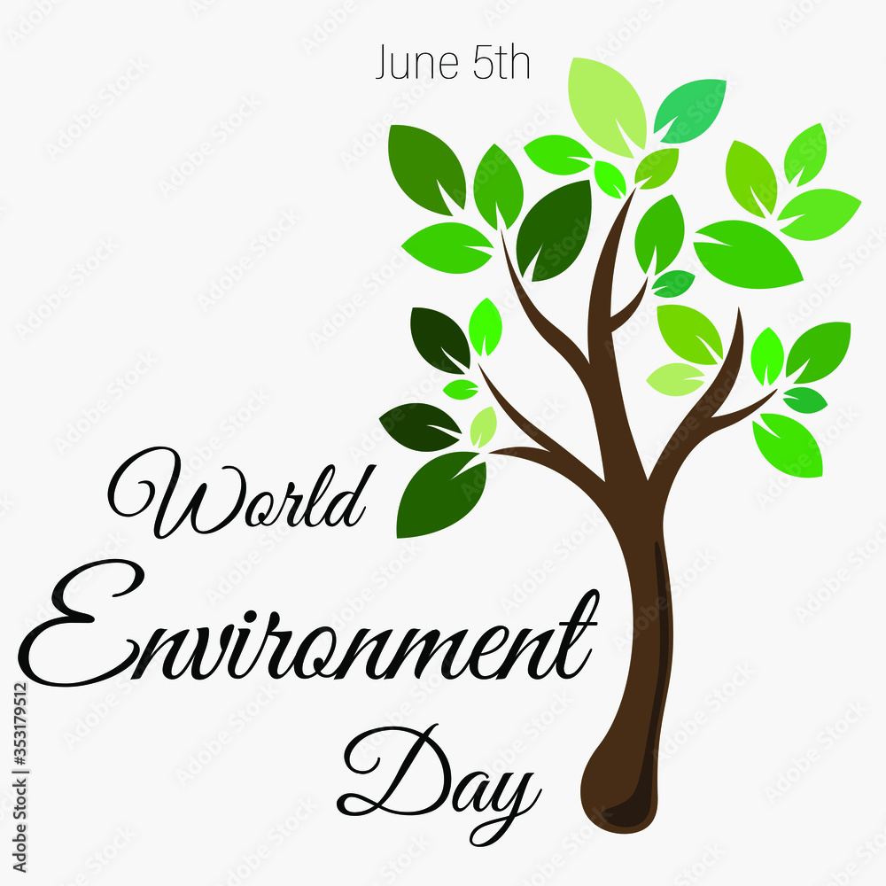 Obraz premium World Day for Environment: On June 5th Celebrate Earth's Nature and Environment with this Abstract Background Tree Concept