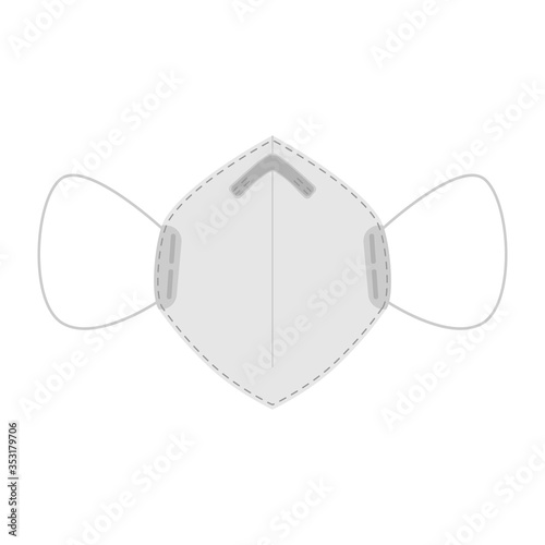 Protective medical facein flat design. Protect respiratory mask isolated on white background. photo