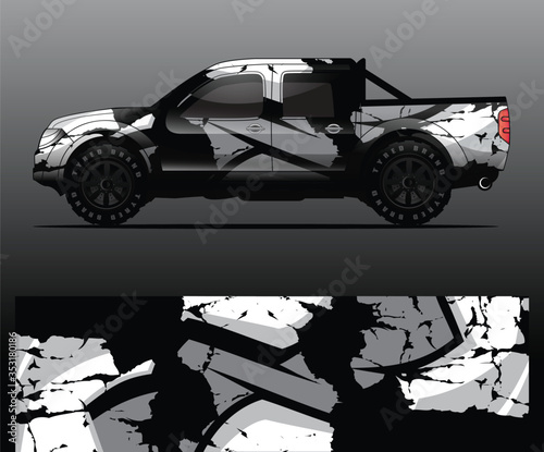 Truck decal graphic wrap vector, abstract background