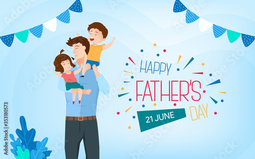 Happy father's day celebration concept banner illustration copy space