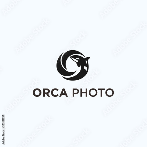 orca photography logo. orca icon