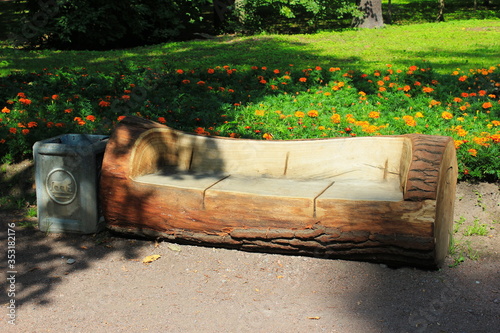 wooden bench, лавочка из дерева