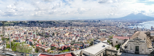 Aerial view of Historic center of Naples with Spaccanapoli Street