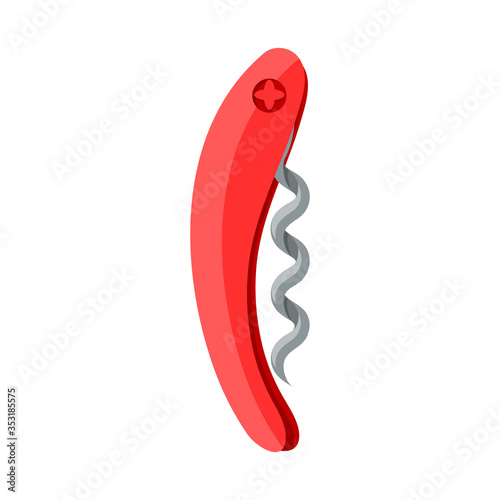 Vector illustration of corkscrew-spin and gimlet icon. Graphic of corkscrew-spin and wine vector icon for stock.