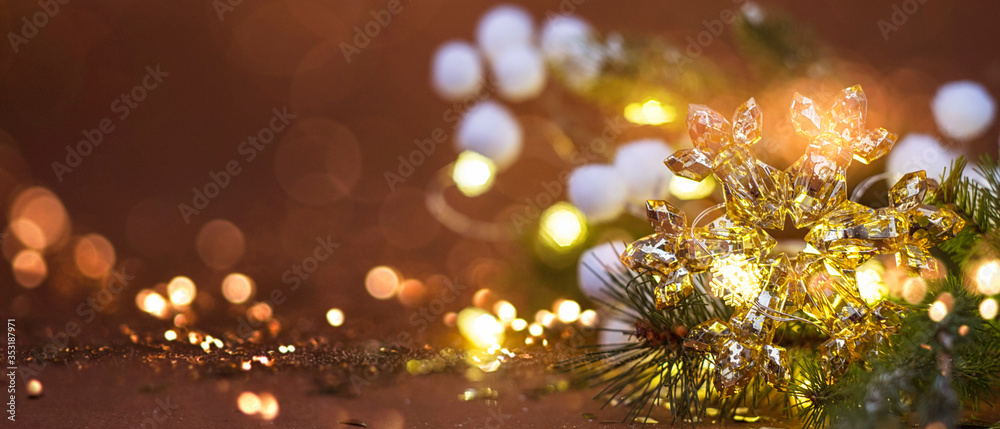 Christmas and New Year holidays composition on white marble background top view.