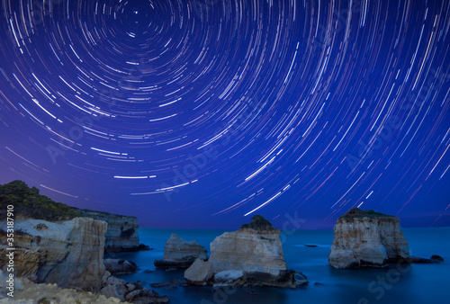 startrails taken in Salento in Italy  photo