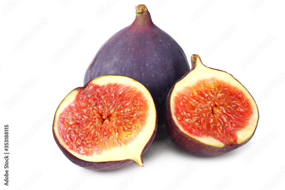 Fig fruits with cut slice isolated on white background Fig fruits with cut slice isolated on white background